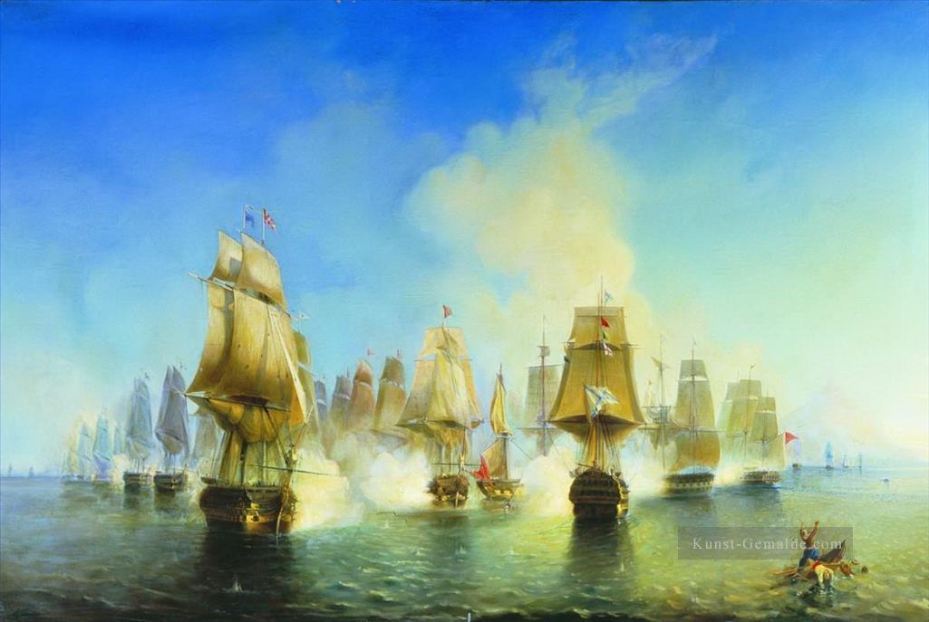die Schlacht von athos 1853 Alexey Bogolyubov Kriegsschiffe Marinekrieg Ölgemälde